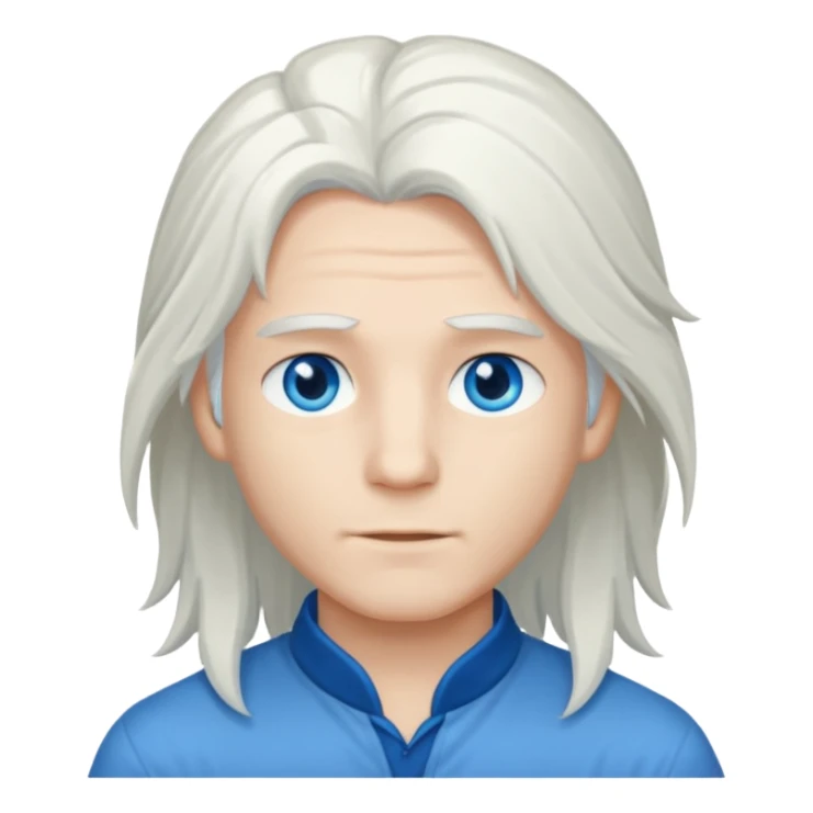 Chico con pelo largo blanco y ojos azules  sticker