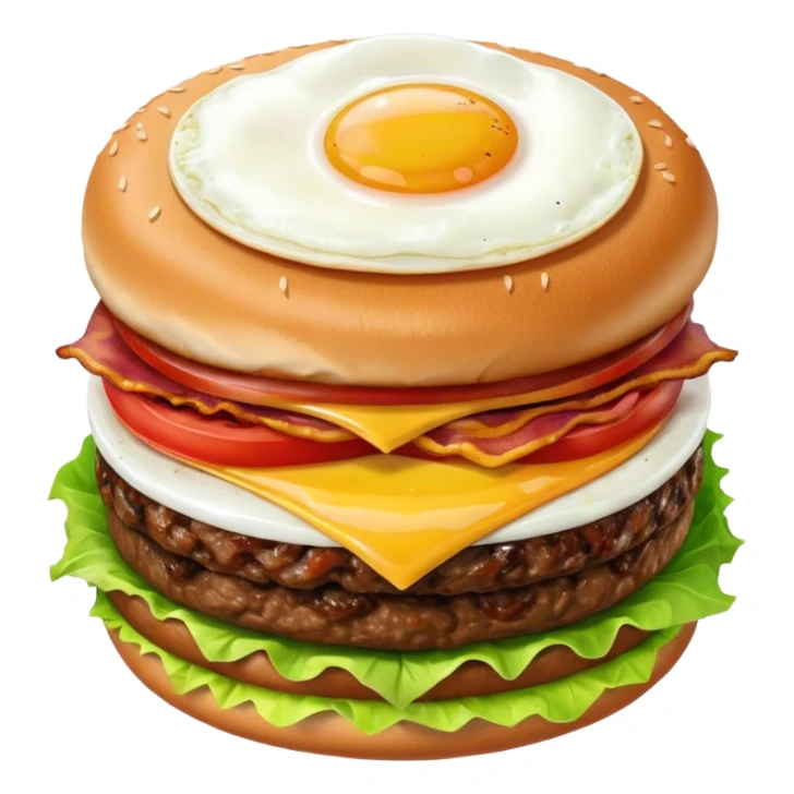 can you make me a breakfast item mixed into a lunch item? so like half burger half breakfast sandwhich. can you make the half be vertical so left side is breakfast sandwhich and right side is a burger sticker