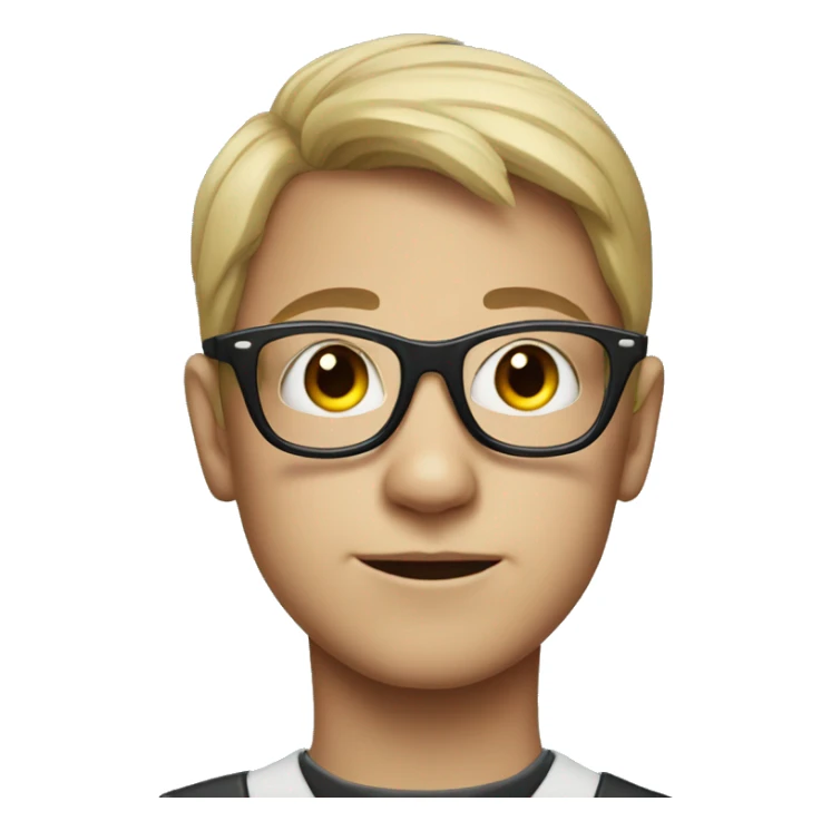 portrait of a boy with glasses in batman mask sticker