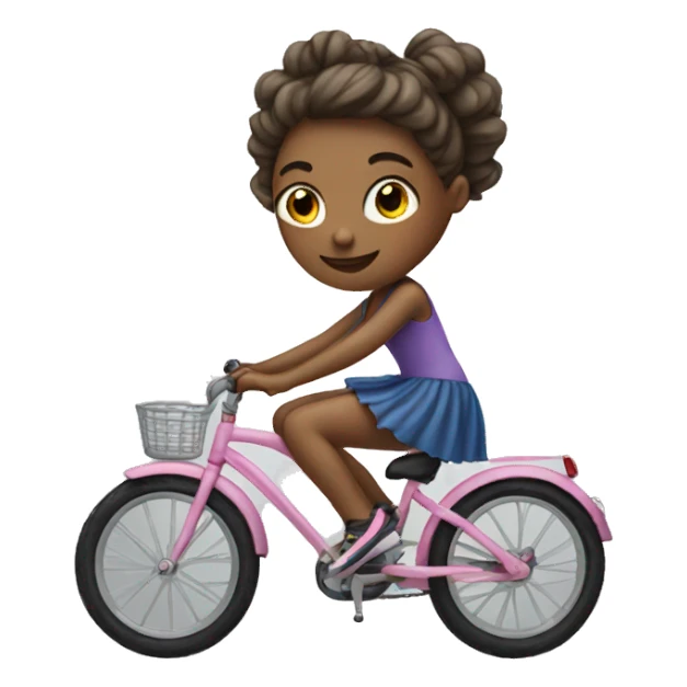 Girl with a tutu on and riding a bike sticker