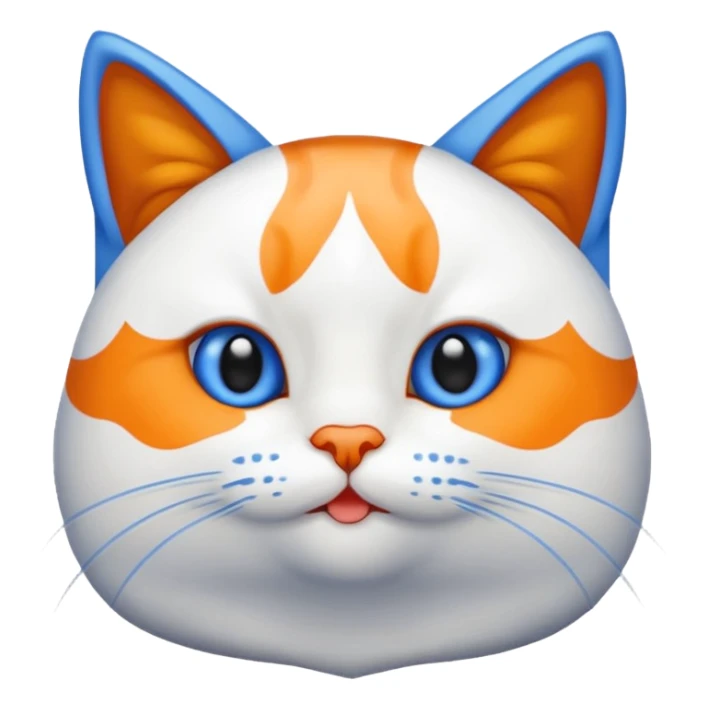gatito blanco con manchas naranjas y ojos azules sticker