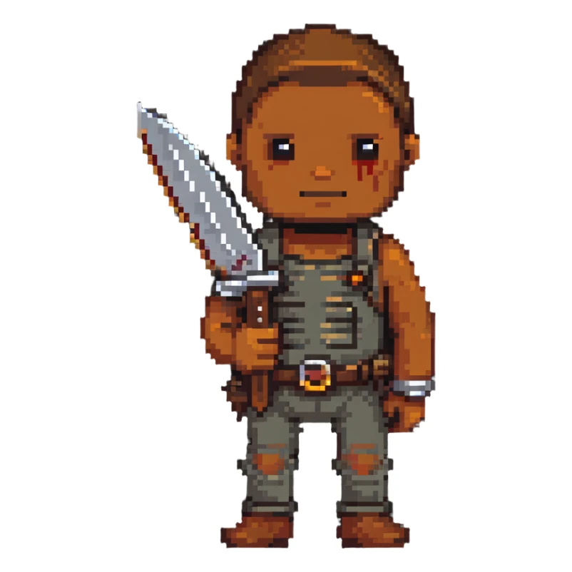 hombre con piel moreno clara, navaja en la mano sticker