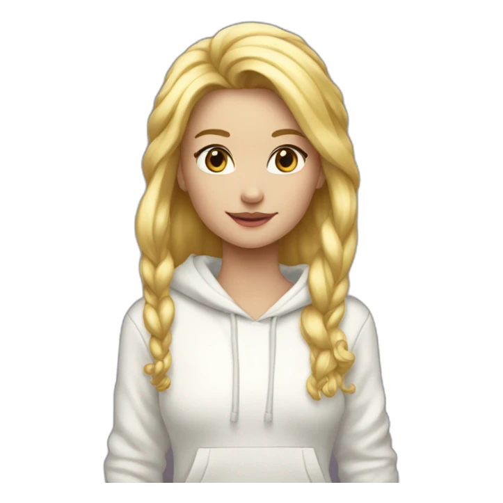 blond princess white with crown white hoodie iridescente sticker