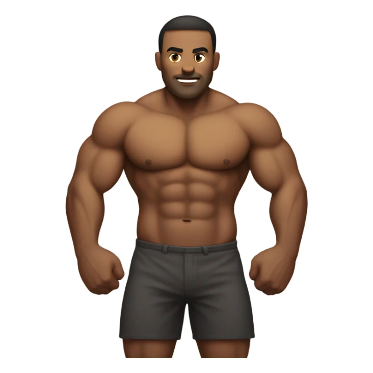 Muscular man with a ball gut sticker
