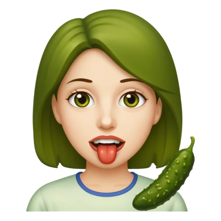 Naked woman pickle in mouth sticker