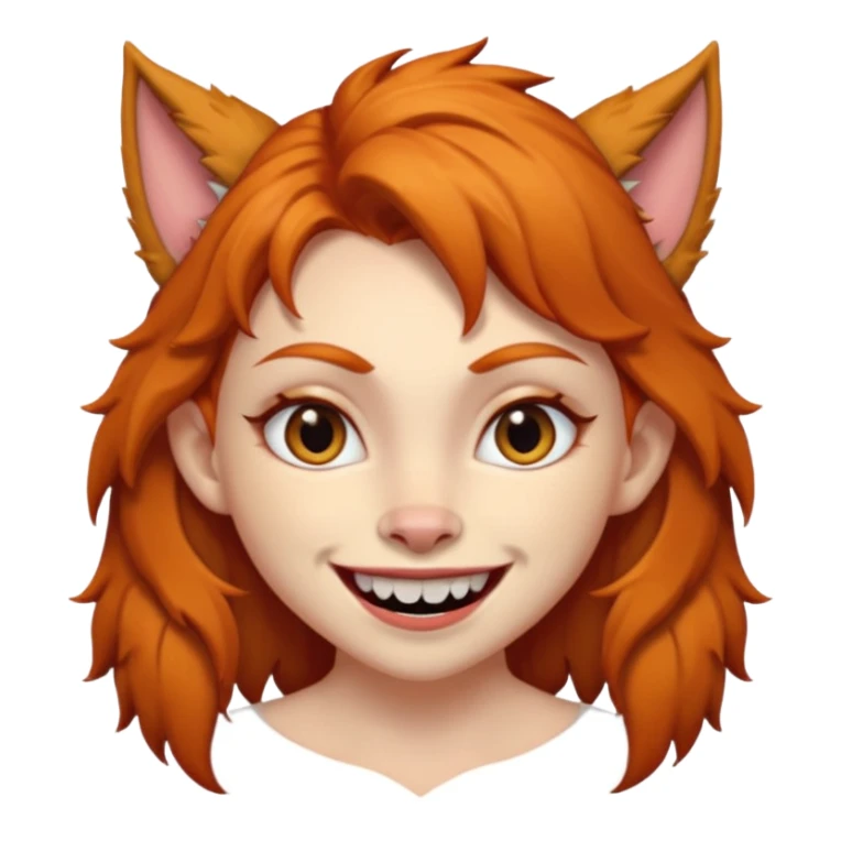Werewolf ginger girl with a smile sticker