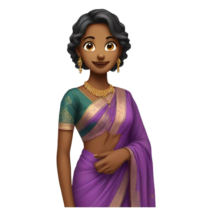 young woman in saree sticker