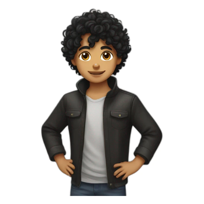 Slavic Boy with curly Black Hair with Entlebucher zennenhund sticker