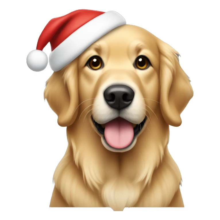 Golden retriever in a santa hat  sticker