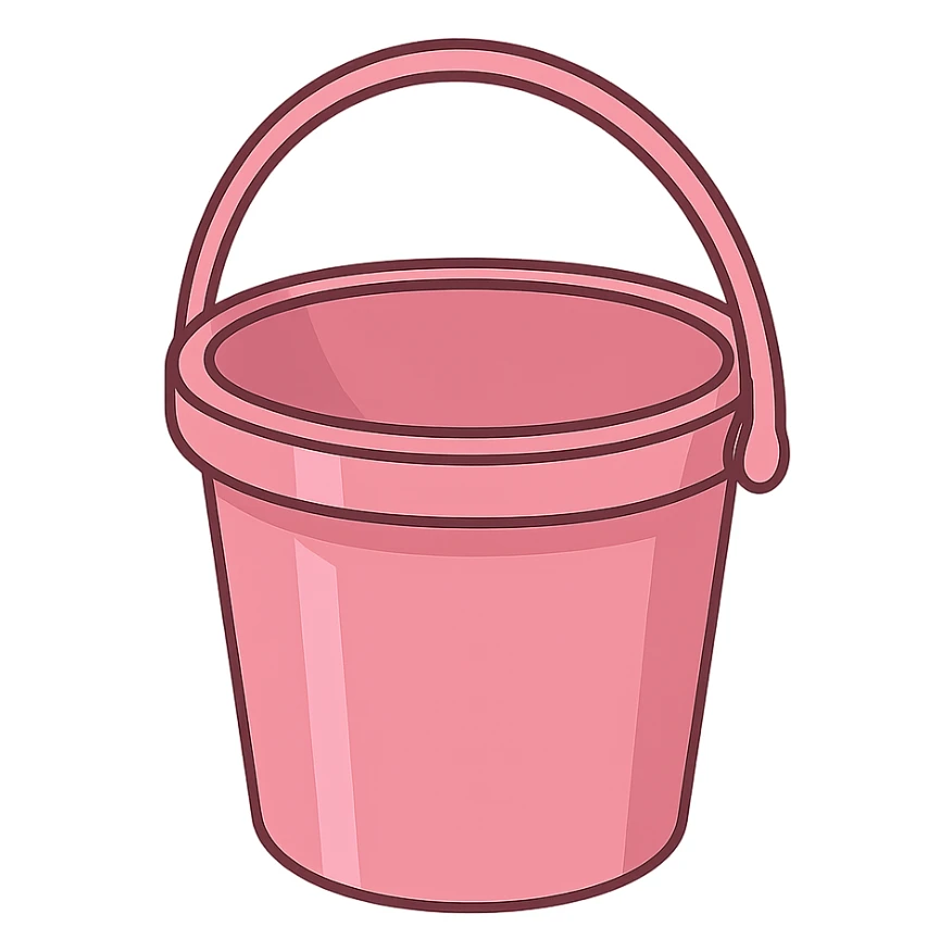 pink beach bucket sticker