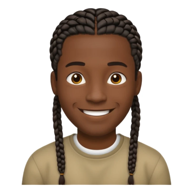 Hazme un emoji de un hombre negro con trenzas cortas sticker