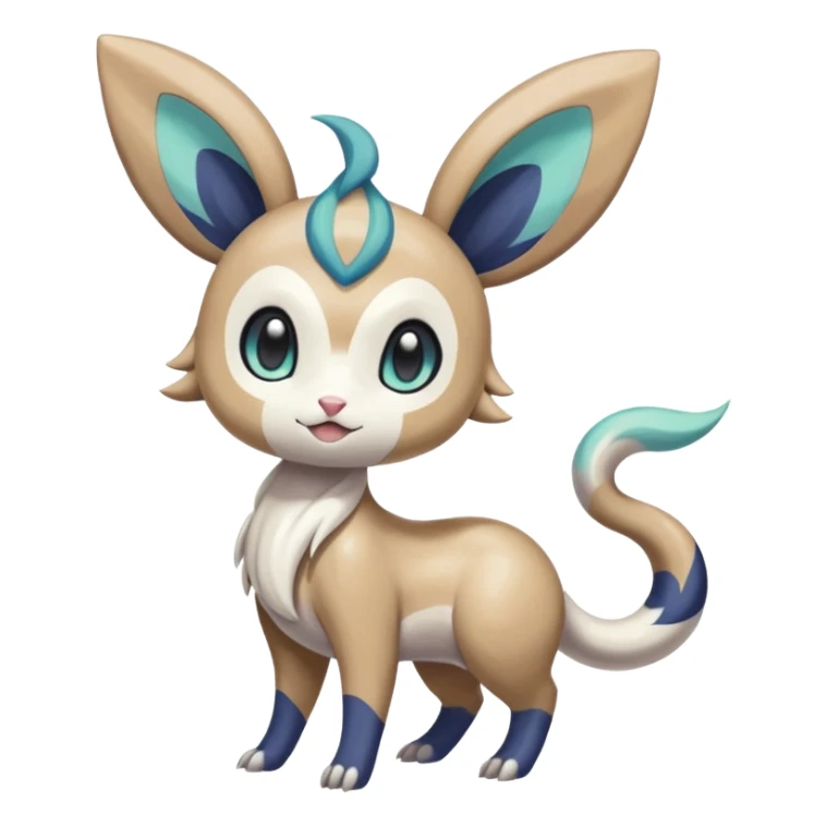 Colorful Skilled Adept Graceful Asian Painted Meloetta-Minccino-Absol-Emolga-Pachirisu-fusion-hybrid-creature (full body) sticker
