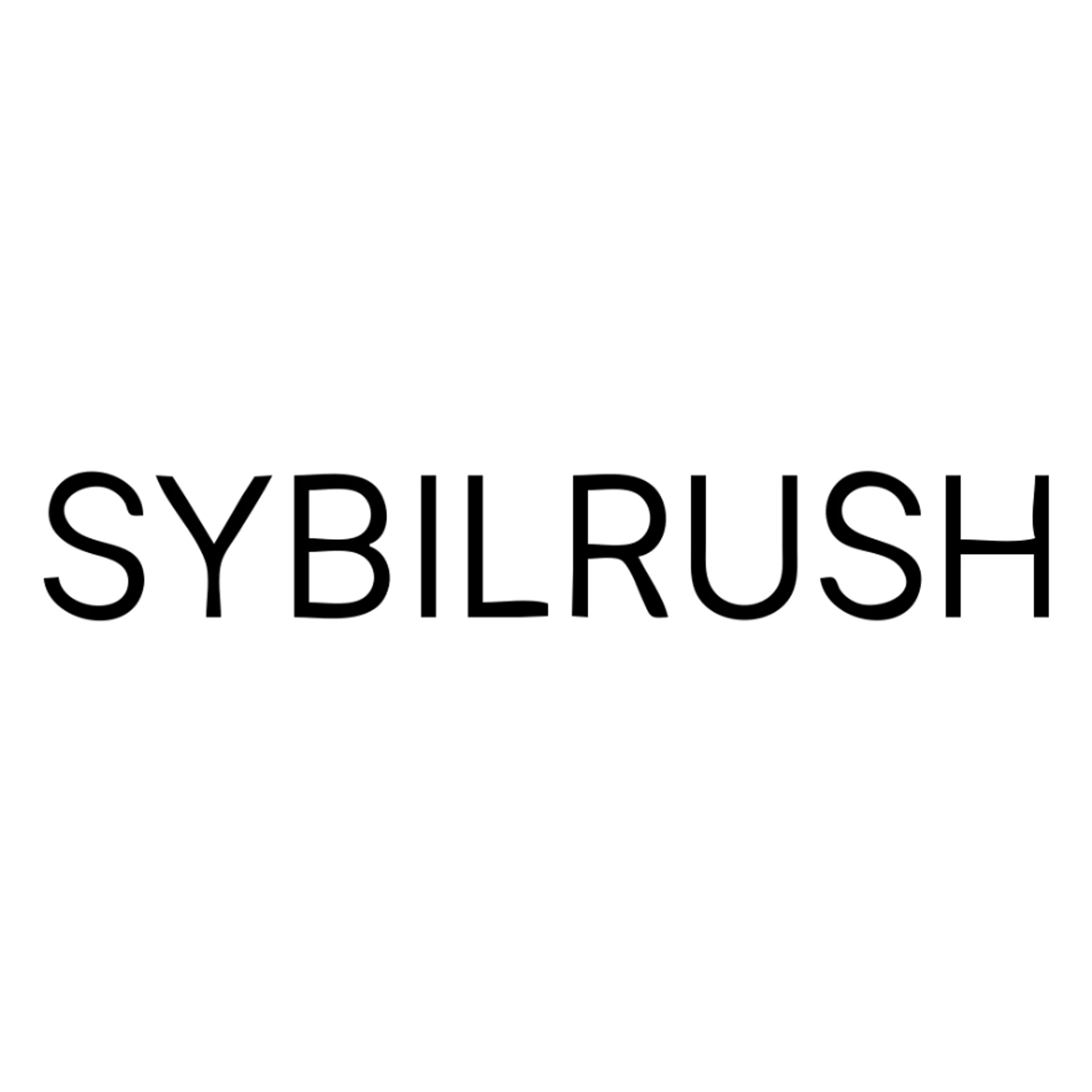 The word "SYBILRUSH" in clear text sticker