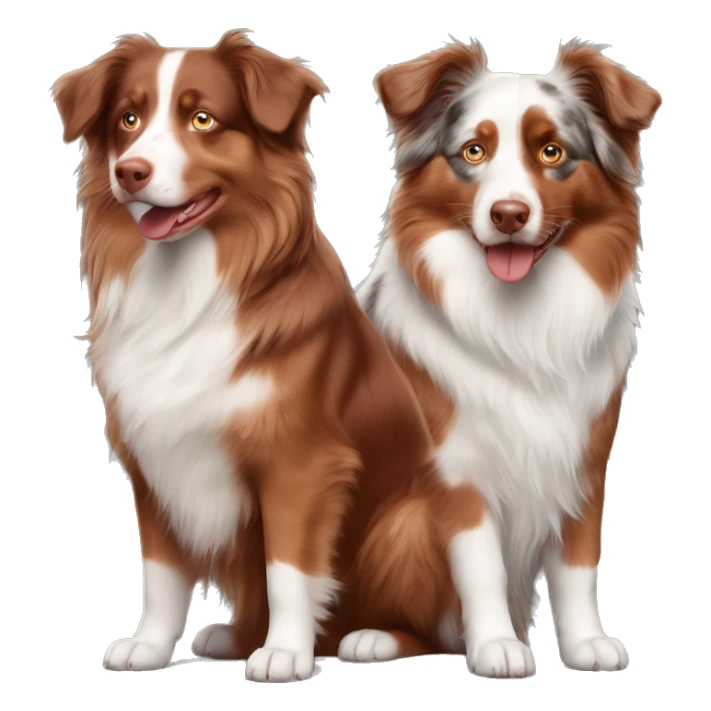 red tri Australian Shepherd, and red Merle Australian Shepherd sticker