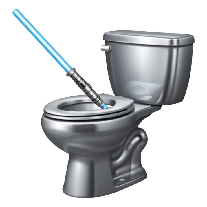 Skibidi toilet with a light saber sticker