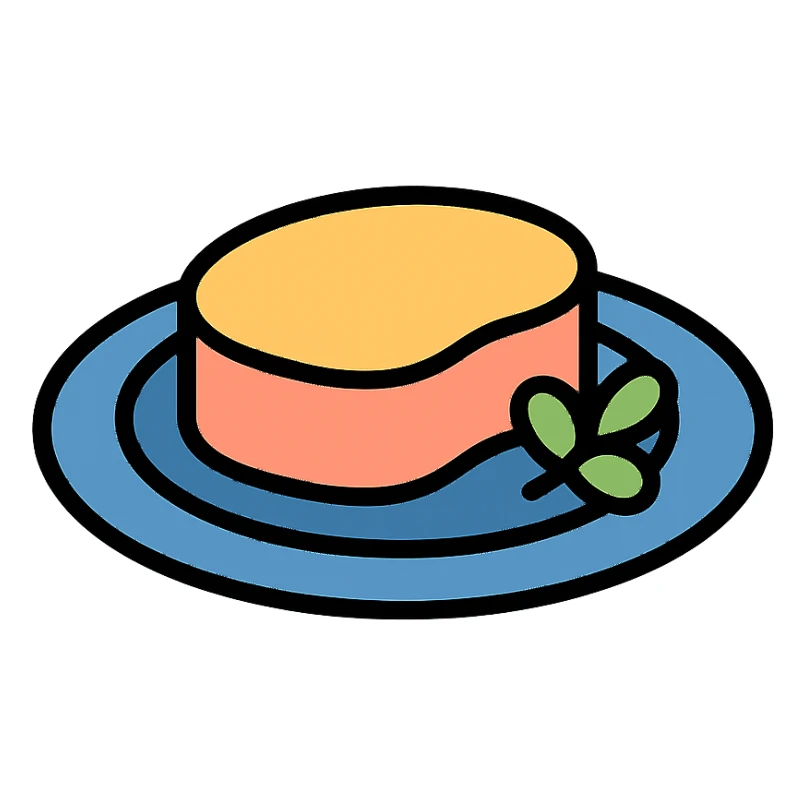 color outline icon of foie gras on a plate sticker