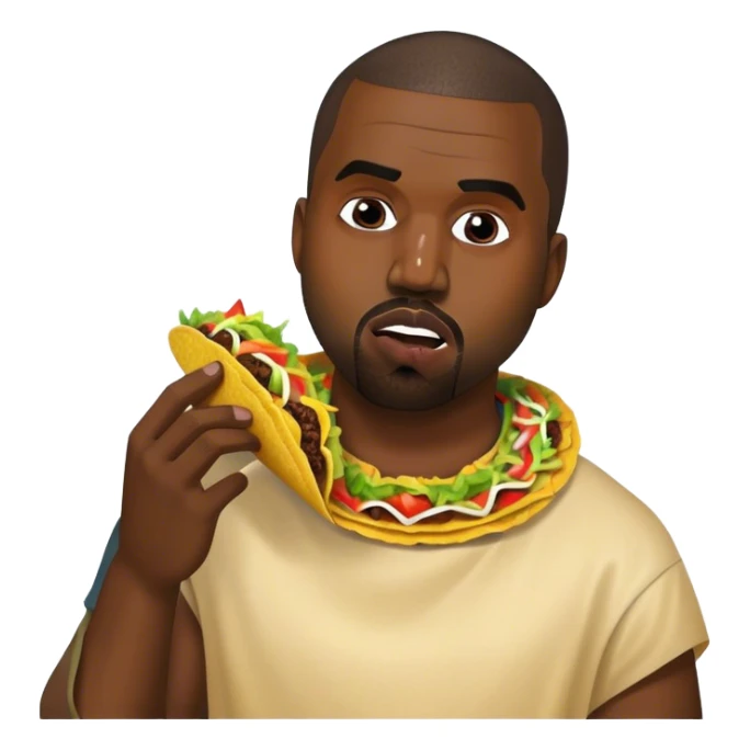 Kanye west eating a taco sticker