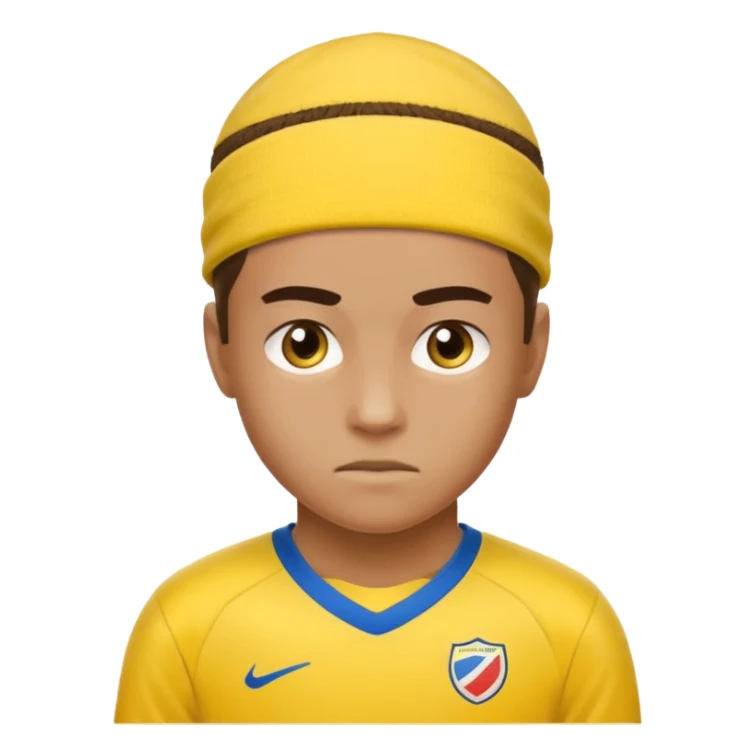 soccer winger with sweatband, yellow color. sticker