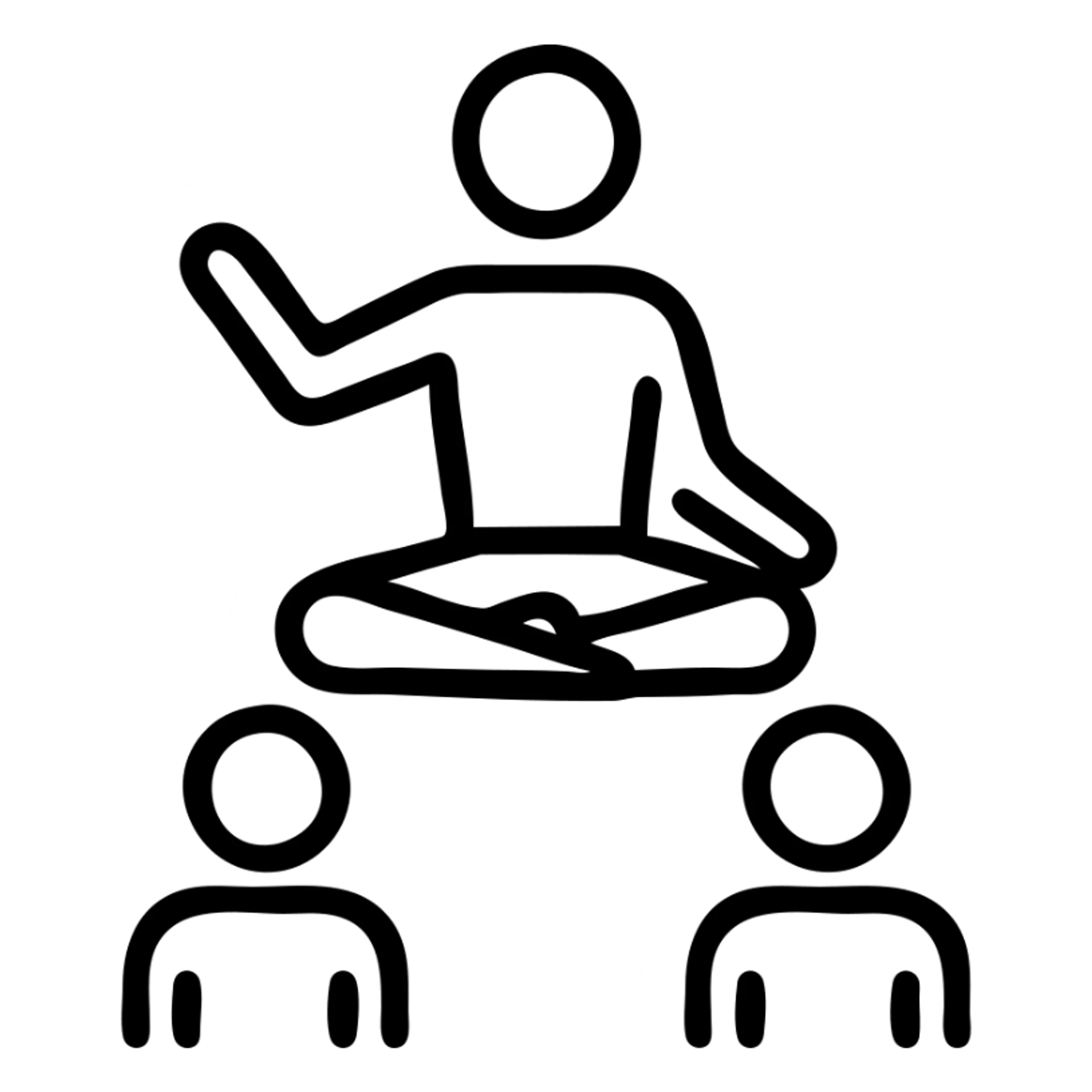 icon on the theme of yoga teacher classes.  sticker
