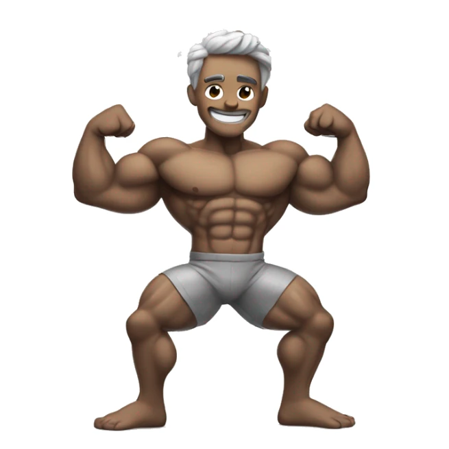muscular man made of silver flexing sticker