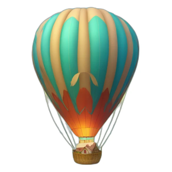 sea mountains and hot air balloon sticker