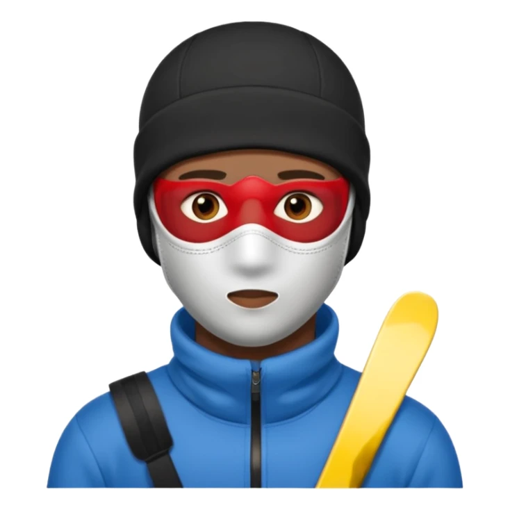 A black male in a ski mask sticker