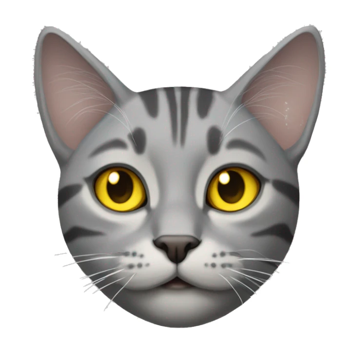 Grey Tabby cat with yellow eyes sticker