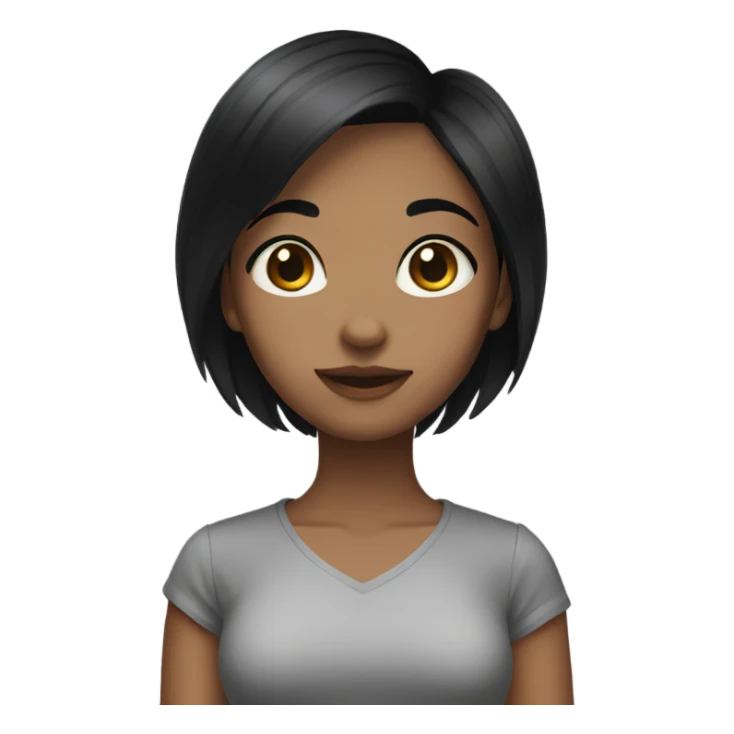 A short girl with black hair sticker