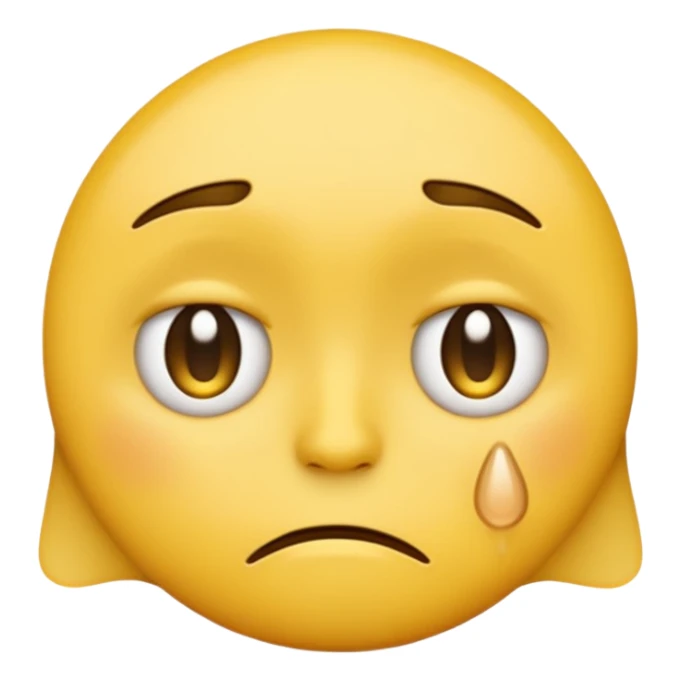 Create a Sad reaction emoji for a new social media app sticker