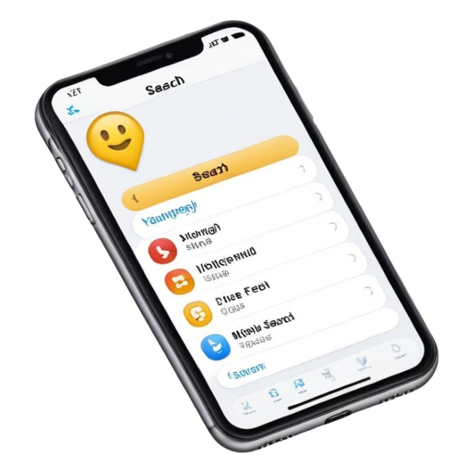 search field in an mobile app, highlight only the search field sticker