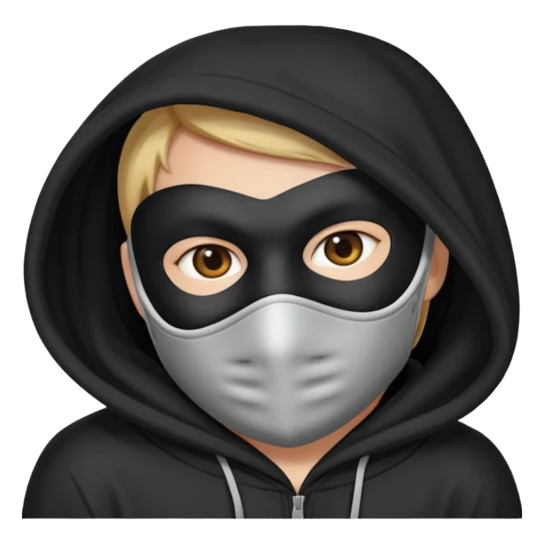 postac w kapturze i masce rrusza tylkiem sticker