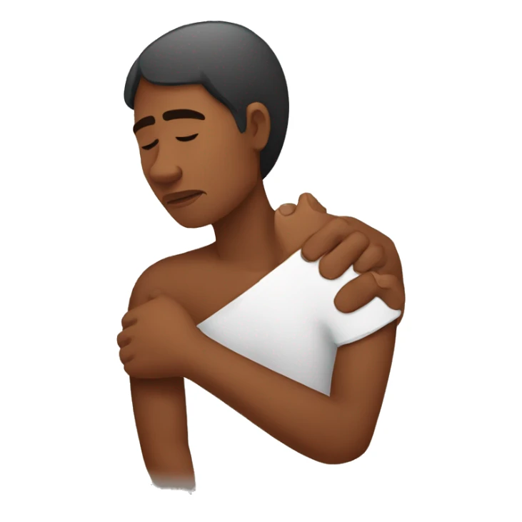 Australian aboriginal person having pain in left arm sticker