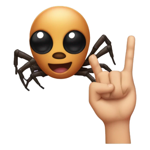Spider sticking up middel finger sticker
