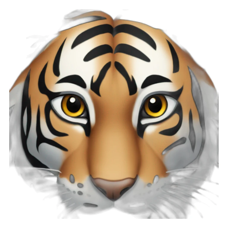 white, black and brown full body of a tiger sticker