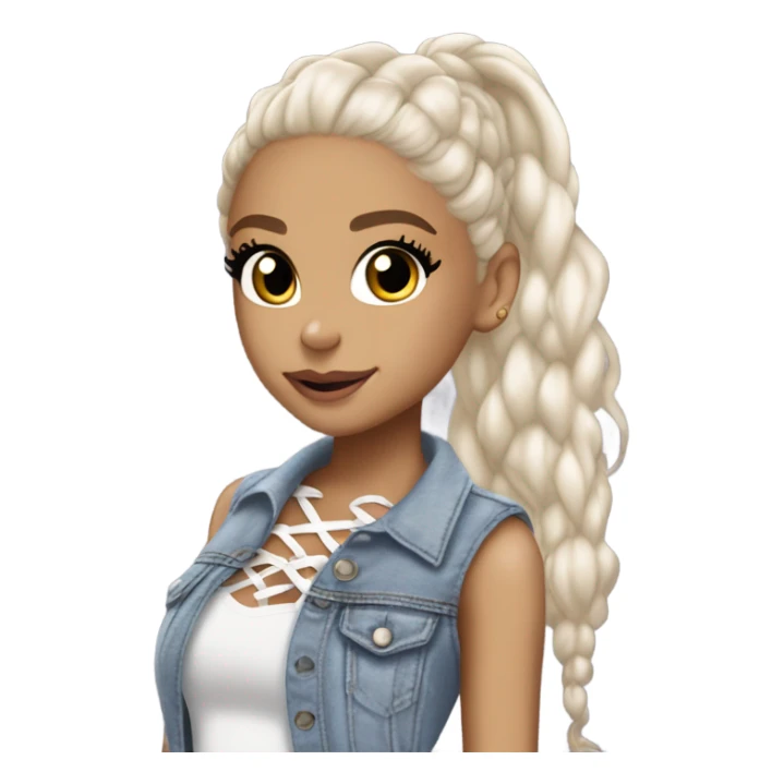 Ariana grande wearing a Shakira lace up croc top and short jeans  sticker