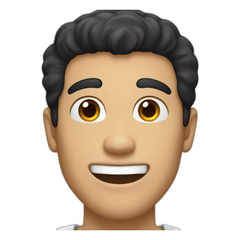 man with black hair and brown eyes excited  sticker