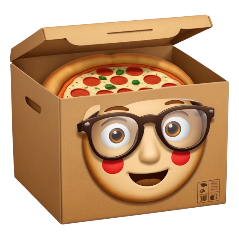 pizza take-out box with glassess  sticker