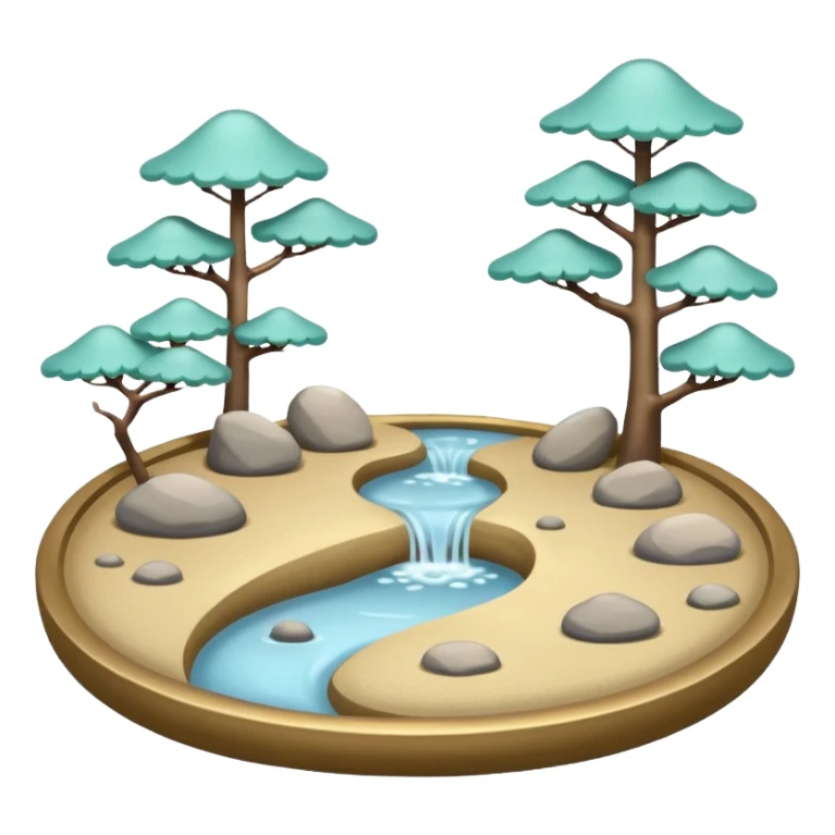 Shiny pastel Japanese zen garden aesthetic scenery  sticker