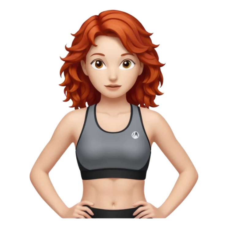 Athletic girl with red wavy hair and smaller boobs sticker