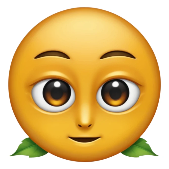 feuille d'érable couleur vermeille, deux yeux ronds noirs brillants sticker