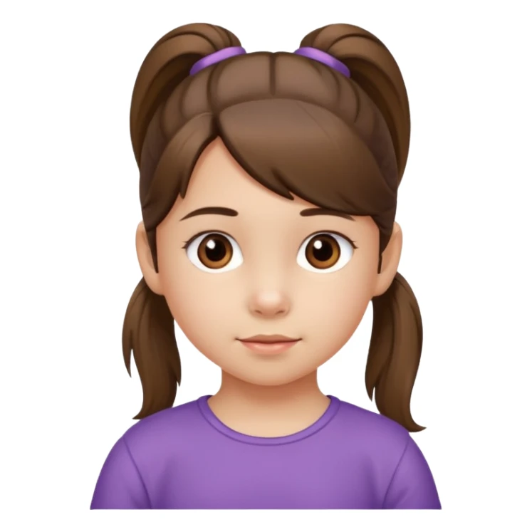 una chica pequeña con una cola de caballo de 4 años sticker