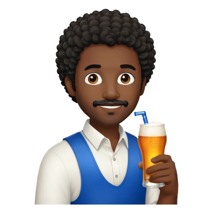 dark black guy short curly hair facial hair holding bud light  sticker