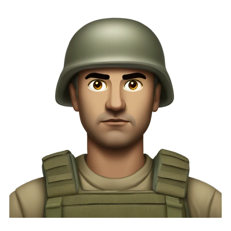 Photorealistic serious serbian soldier sticker