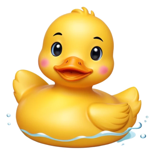 A rubber duck with rosy cheeks and an adorable happy expression sticker