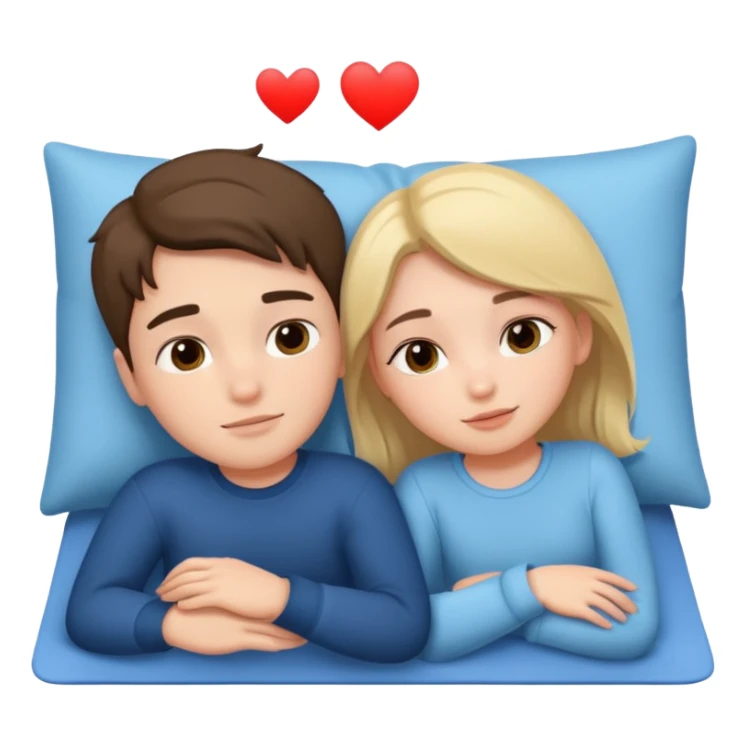 Boy and girl together close relationship cute Laying down sticker
