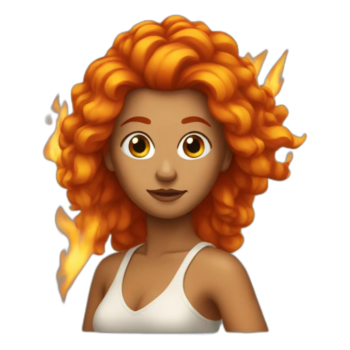 Woman with fire hair sticker