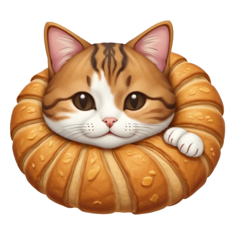 dark brown tabby and white cat in crossaint position upside down with eyes closed sticker