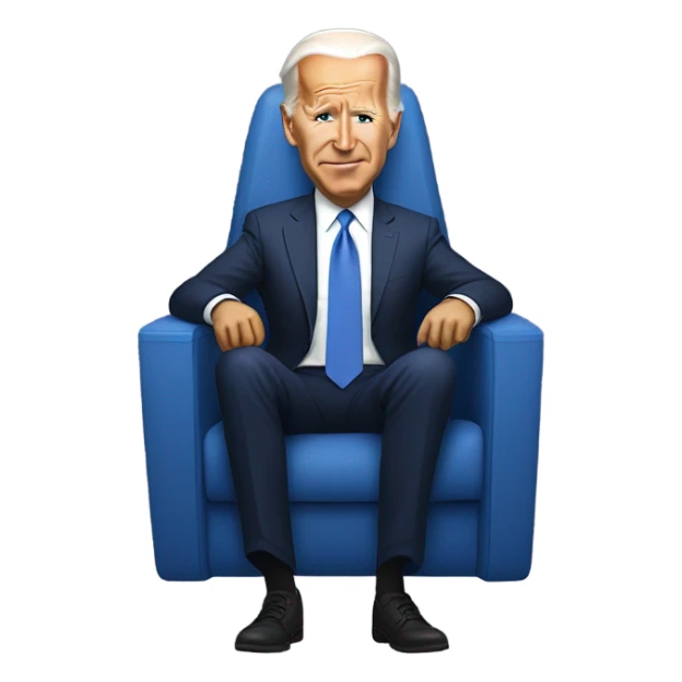 Joe Biden in an electrified seat with a metal strap around his forehead sticker