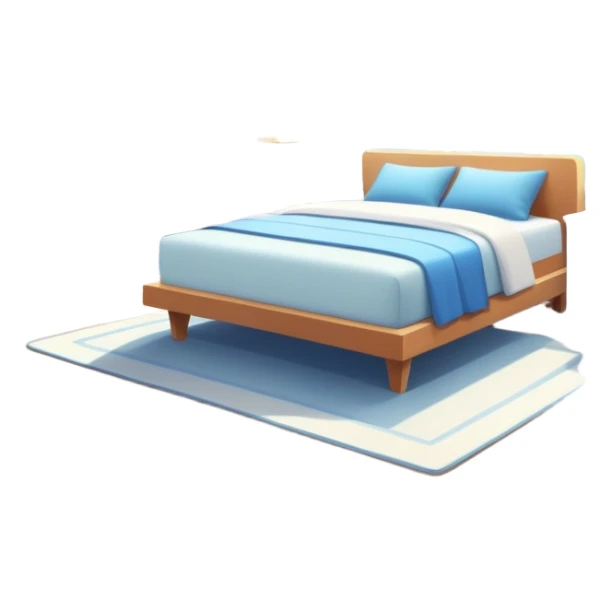 sparkling clean room with a made bed, neat shelves, and sunlight through the window sticker