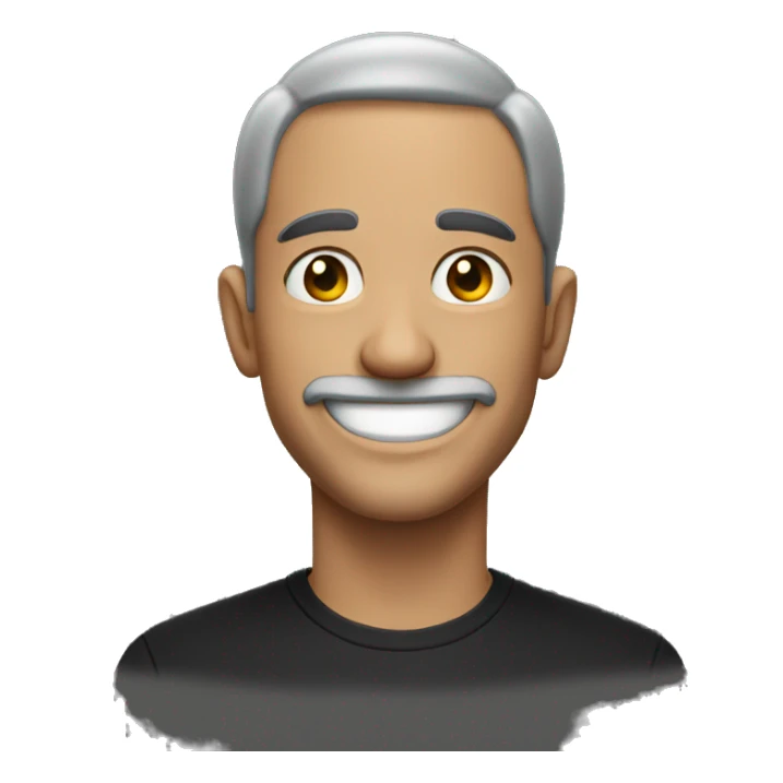 smiling man in black shirt no background from head to waste sticker